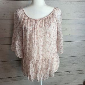 Via Signoria Scoop Neck or Off the Shoulder Gauzy Top Made in Italy Size Medium